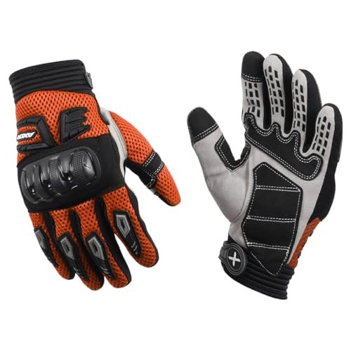 Axor Airstream Riding Gloves Providing Enhanced Grip and Impact Protection with Touchscreen Functionality and an Adjustable Fit-Black Orange-M - Image 1