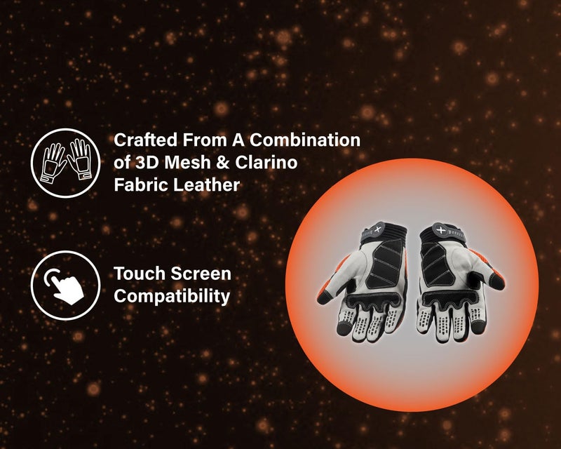 Axor Airstream Riding Gloves Providing Enhanced Grip and Impact Protection with Touchscreen Functionality and an Adjustable Fit-Black Orange-M - Image 3