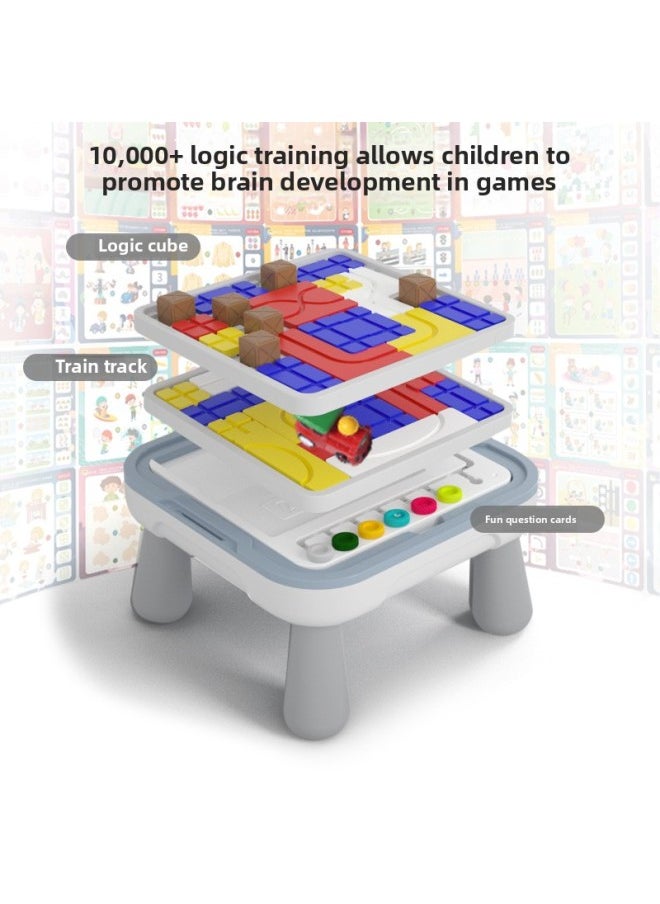 Generic - Early Education Game Table Logical Thinking Parent-child Interaction Multi-functional Table Games Aircraft Chess Children's Educational Toys 6--Color:[Game Table] Logical Thinking Early Education Plate - Image 1