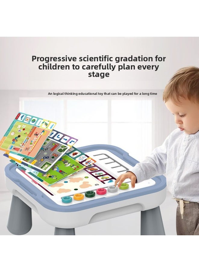 Generic - Early Education Game Table Logical Thinking Parent-child Interaction Multi-functional Table Games Aircraft Chess Children's Educational Toys 6--Color:[Game Table] Logical Thinking Early Education Plate - Image 1