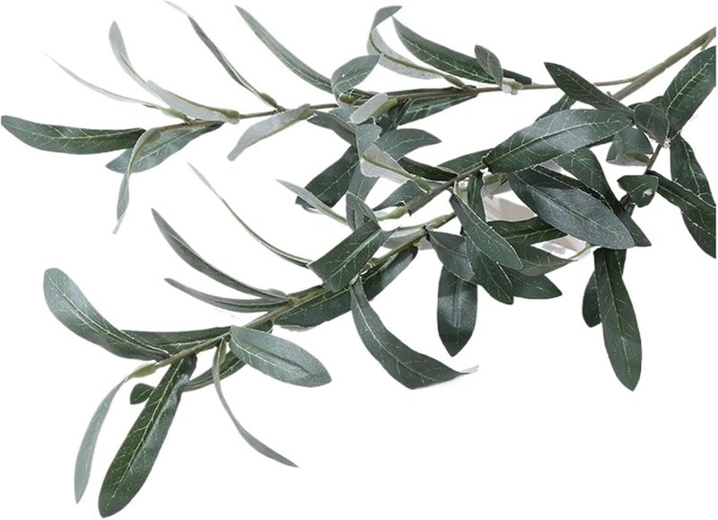 Fake Plant Artificial Olive Branches Leave with Fruits for Home Wedding Decoration Accessories Christmas DIY Vase Green Fake Plants Cheap Plants Artificial Decor(Green 1,1pieces) - Image 1