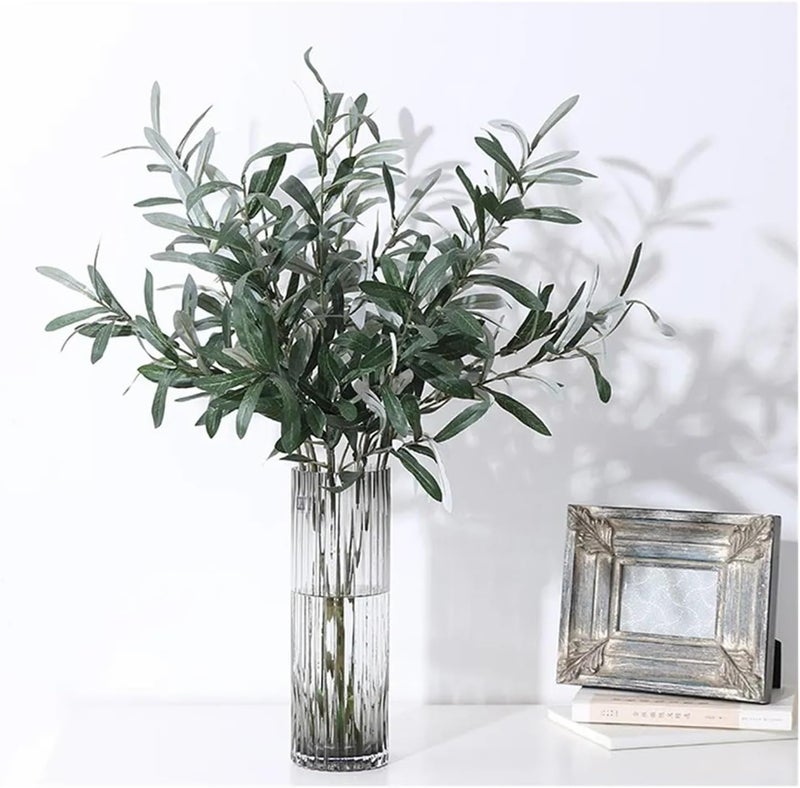 Fake Plant Artificial Olive Branches Leave with Fruits for Home Wedding Decoration Accessories Christmas DIY Vase Green Fake Plants Cheap Plants Artificial Decor(Green 1,1pieces) - Image 3