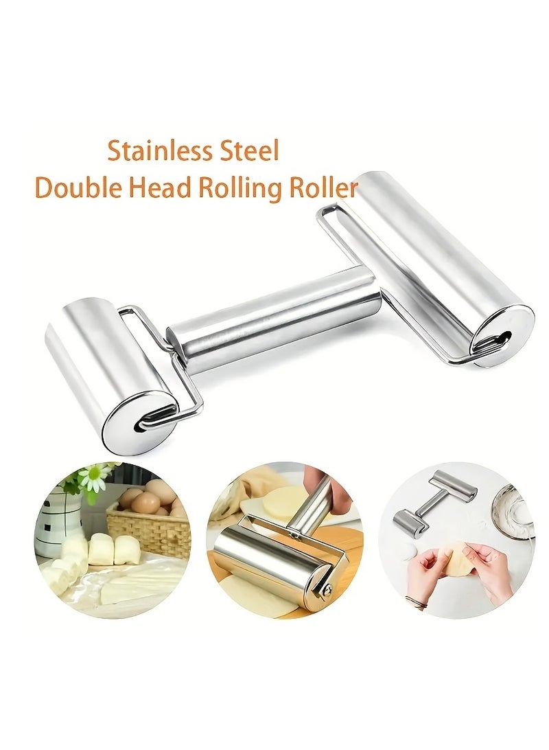 Baking rolling pin – small stainless steel rolling pin for making flatbreads and cookies - Image 2