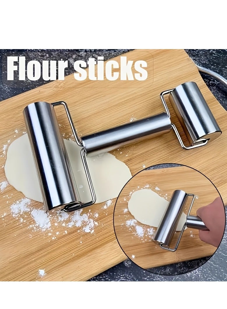 Baking rolling pin – small stainless steel rolling pin for making flatbreads and cookies - Image 3