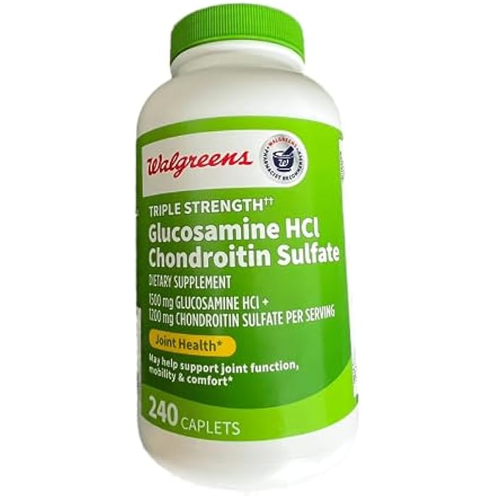 Walgreens Glucosamine Chondroitin Triple Strength 1500 mg Glucosamine HCL 1200 mg Chondroitin - 240 Caplets - Image 1