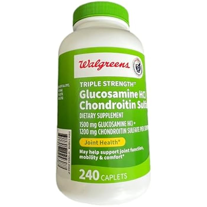 Walgreens Glucosamine Chondroitin Triple Strength 1500 mg Glucosamine HCL 1200 mg Chondroitin - 240 Caplets - Image 3
