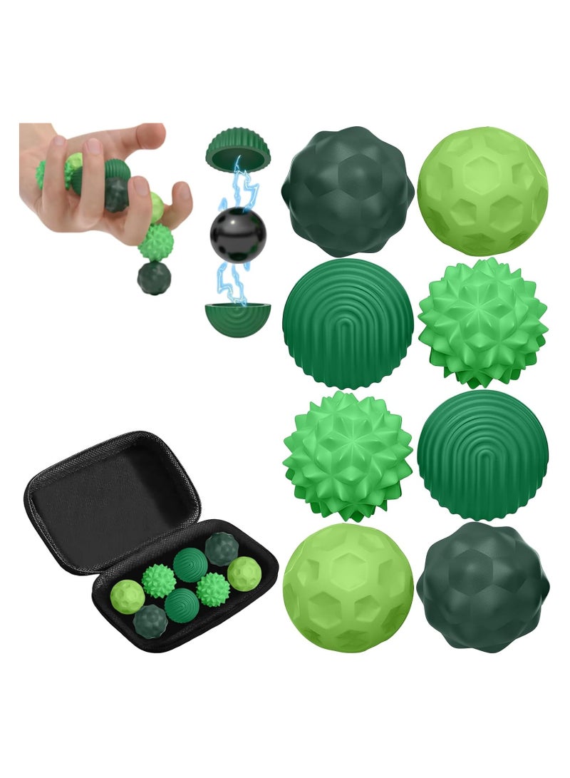 general 8-Piece Magnetic Fidget Toy Set, Sensory Stress Relief Toys, Magnetic Balls with Silicone Sleeves, Sensory Pressure Balls, Autism Therapy Balls, Anxiety Relief, Adult Stress Relief Toys, Children's Toys - Image 1