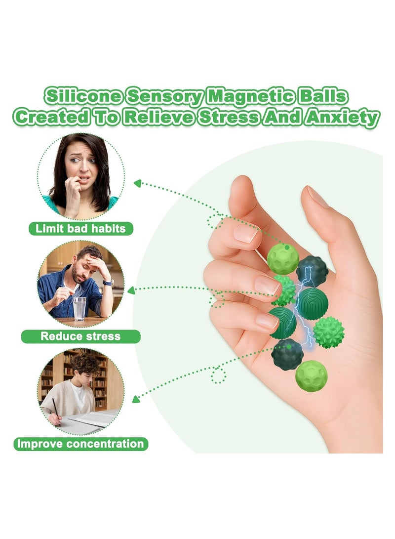 general 8-Piece Magnetic Fidget Toy Set, Sensory Stress Relief Toys, Magnetic Balls with Silicone Sleeves, Sensory Pressure Balls, Autism Therapy Balls, Anxiety Relief, Adult Stress Relief Toys, Children's Toys - Image 2