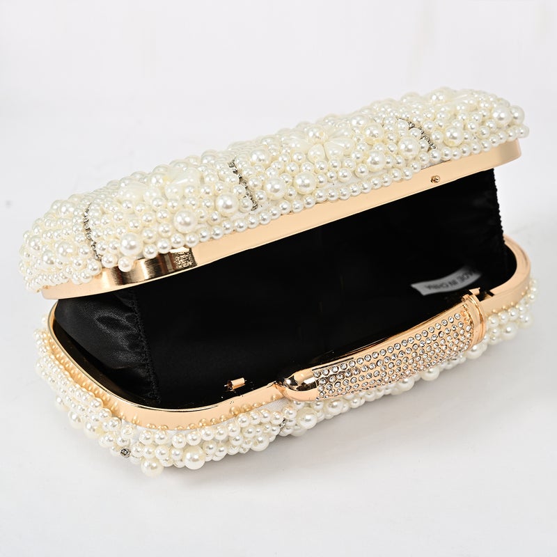 Pearl Flower Dress Bag Fresh Sweet Evening Bag Ladies Banquet Commuter Fashion Socialite Party Bag - Image 5
