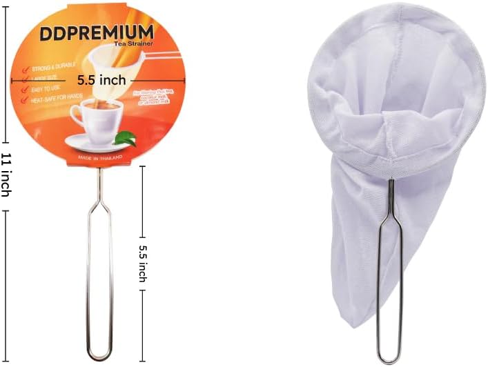 DDPremium Tea Filter Reusable Stainless Steel Strainer, Friendly Using Durable, for a Healthier Tea Experience - Compatible with All Tea Types Includes Coffee Strainer Colador de Cafe Size 5.5 Inches - Image 1