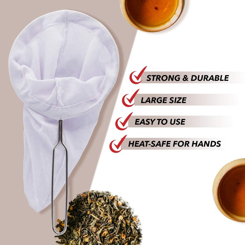 DDPremium Tea Filter Reusable Stainless Steel Strainer, Friendly Using Durable, for a Healthier Tea Experience - Compatible with All Tea Types Includes Coffee Strainer Colador de Cafe Size 5.5 Inches - Image 4