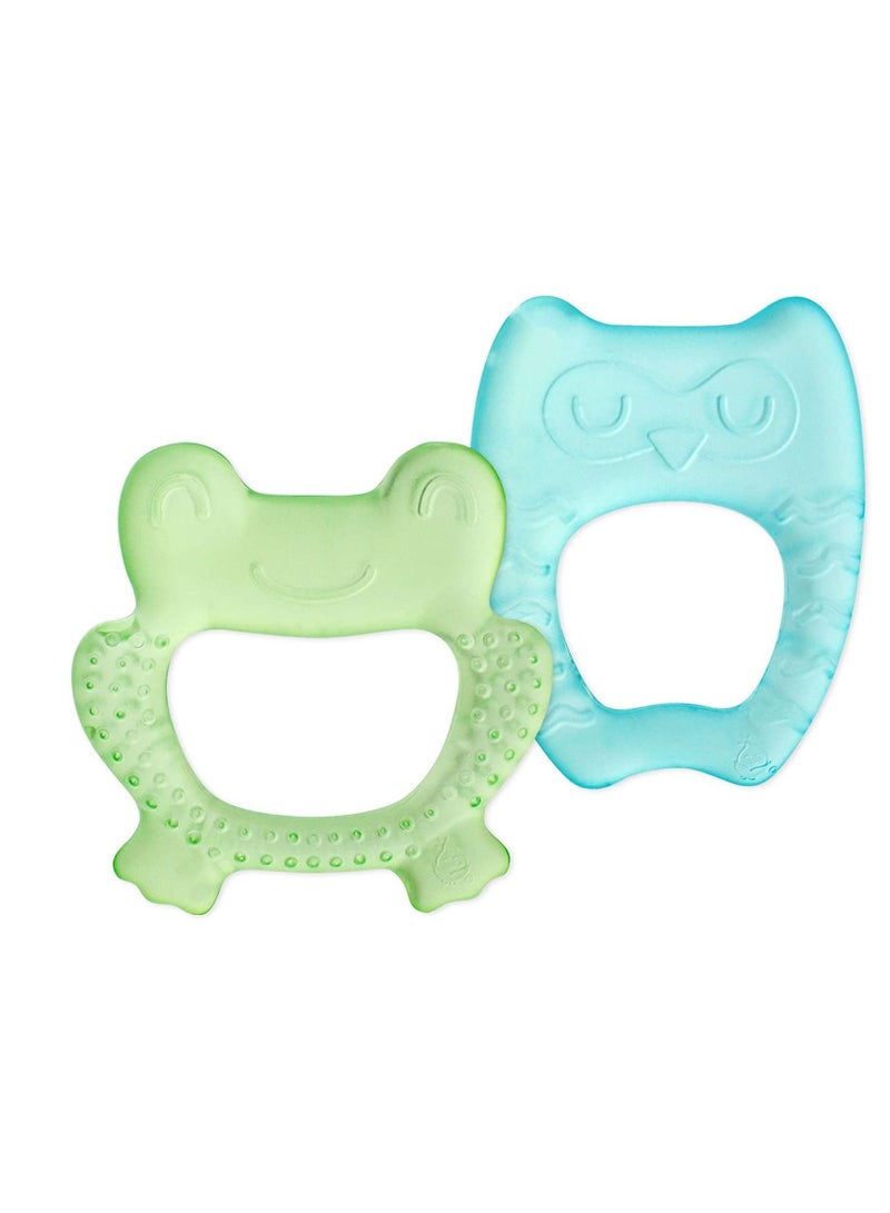 جرين سبراوتس green sprouts Cool Nature Teether (2 Pack) | Soothes Gums & Promotes Healthy Oral Development | Safer Plastic Filled with sterilized Water, Chill for Extra Relief - Image 1