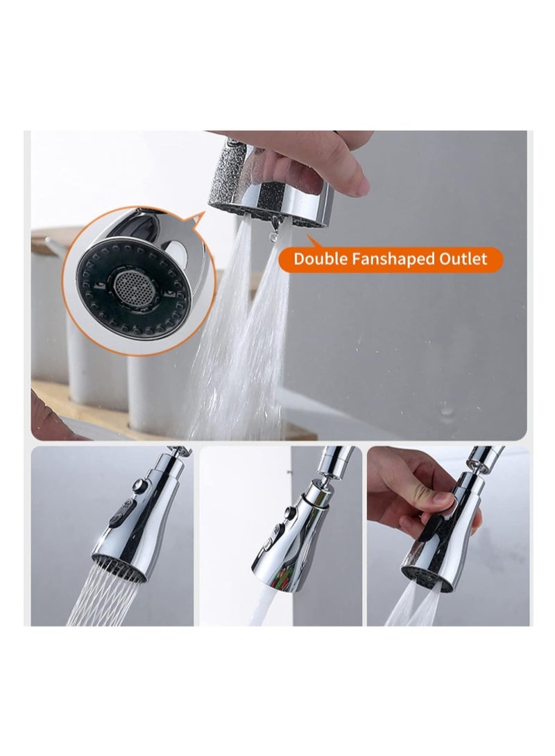 Kitchen Tap Extension - Bathroom Tap Attachment, Rotating Waterfall Tap Aerator Extension, 3-in-1 Multifunctional Water Saver for Tap, Rotating Tap Aerator for Kitchen Taps - Image 3