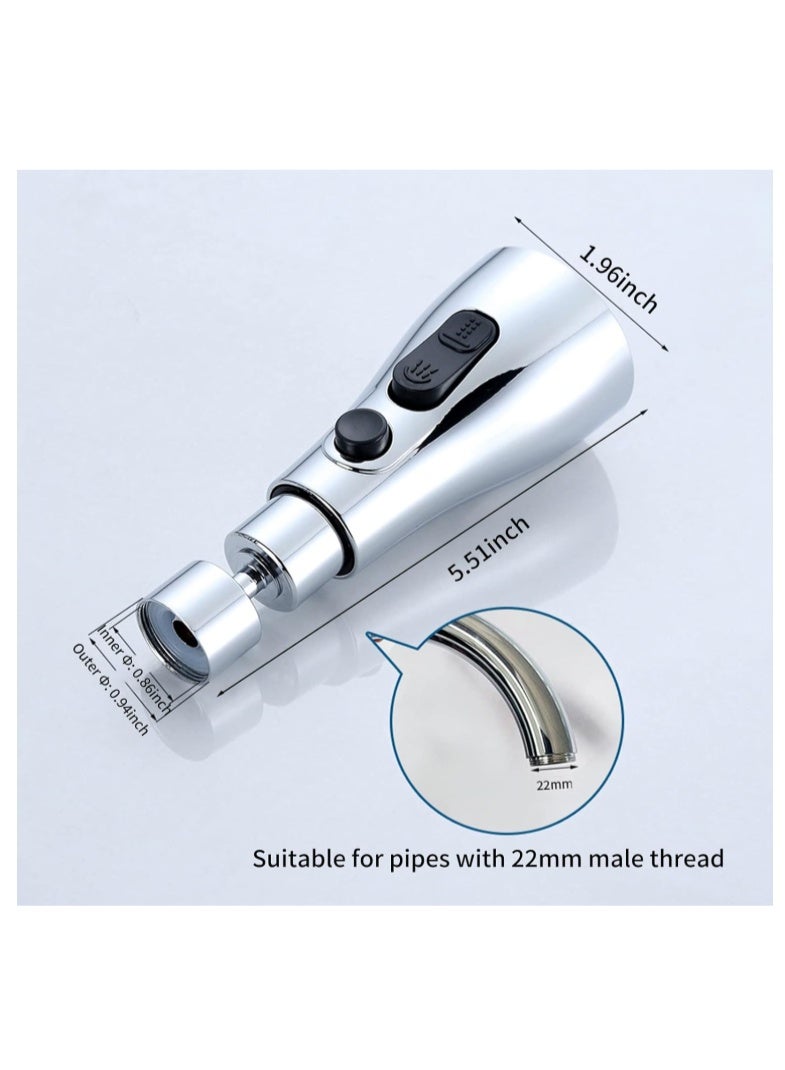 Kitchen Tap Extension - Bathroom Tap Attachment, Rotating Waterfall Tap Aerator Extension, 3-in-1 Multifunctional Water Saver for Tap, Rotating Tap Aerator for Kitchen Taps - Image 5