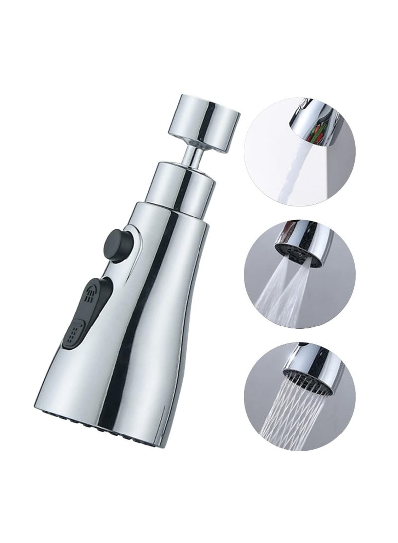 Kitchen Tap Extension - Bathroom Tap Attachment, Rotating Waterfall Tap Aerator Extension, 3-in-1 Multifunctional Water Saver for Tap, Rotating Tap Aerator for Kitchen Taps - Image 2