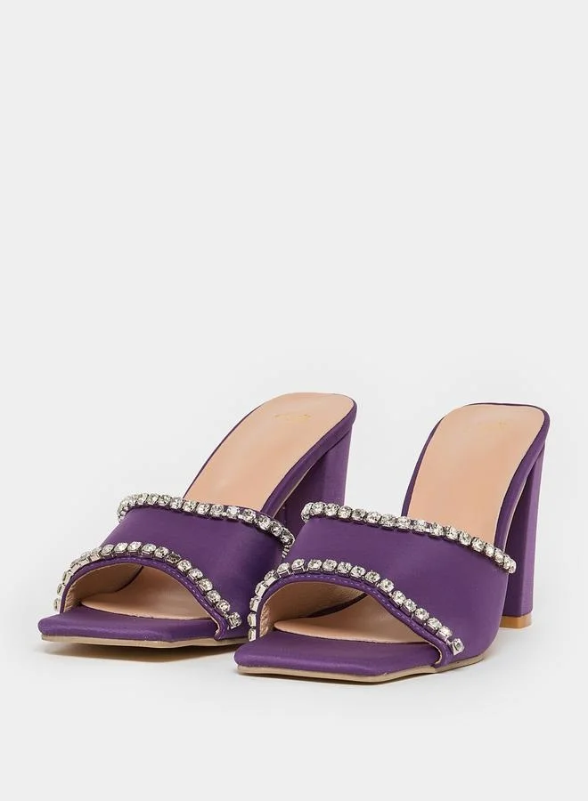 Styli Embellished Crystal Strap High Heel Sandals