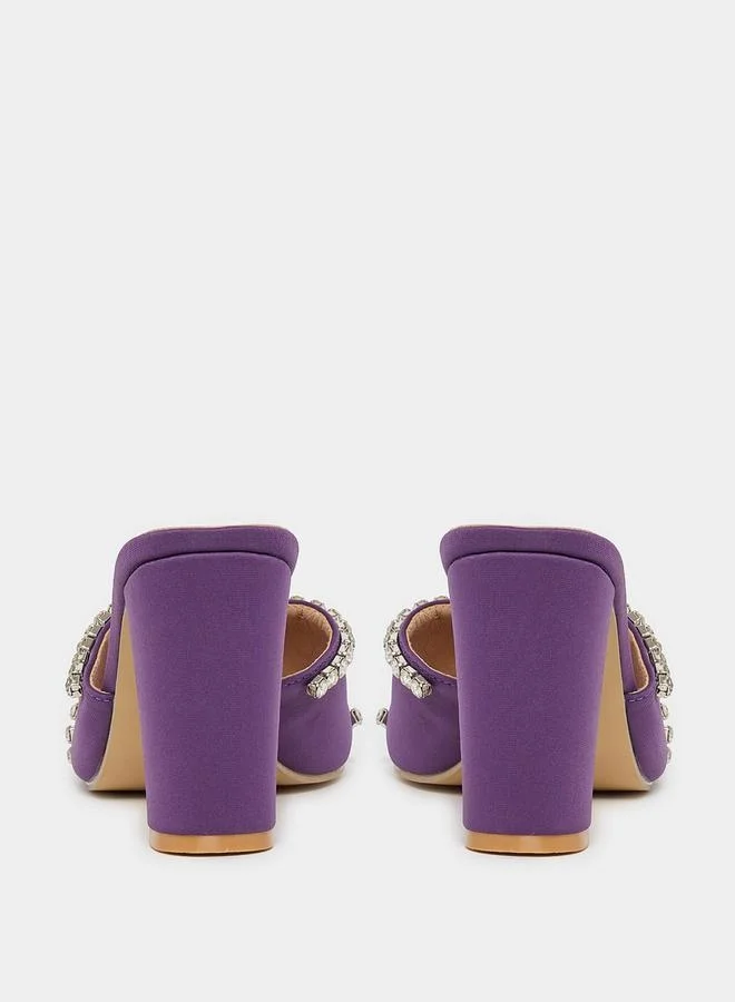 Styli Embellished Crystal Strap High Heel Sandals