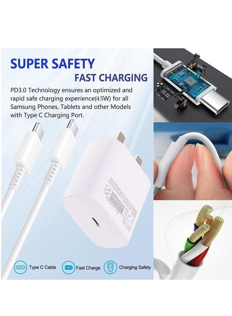 اوليو 45 واط لشاحن هاتف سامسونج فائق السرعة، ومحول طاقة مع قابس وكابل USB C - Image 4