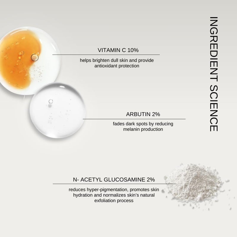 The Formularx 10 Vitamin C Face Serum with 2 Arbutin for Glowing Skin Advanced Skin Brightening Serum for Dark Spots Pigmentation Acne Marks Beginner Sensitive Skin Friendly For Men and Women All Skin Types 30g - Image 3