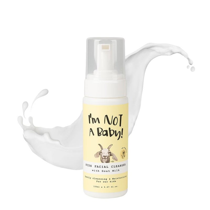 I'm NOT A Baby! Kids Face Wash Facial Cleanser â€“ Gentle Goat Milk Formula for Sensitive Skin, Deep Hydration, Tear-Free, Hypoallergenic & Nourishing Care, 5.07 Fl oz (1) - Image 1