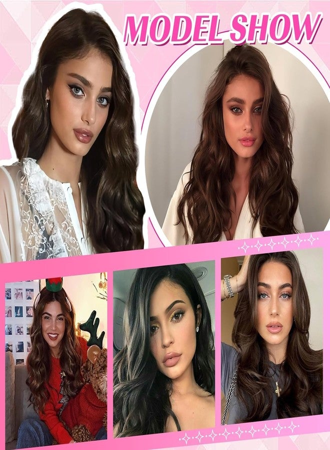 أكاشكريشنا شعر مستعار طويل من الدانتيل الأمامي للنساء من أكاشكريشنا مع فرق جانبي، شعر مستعار دانتيل أمامي عالي الدقة 13x4 للنساء، طول 26 بوصة، بني (شعر مستعار دانتيل أمامي) - Image 3