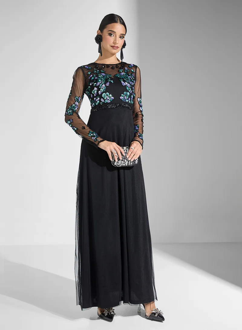 فروك اند فرل Floral Embellished Dress