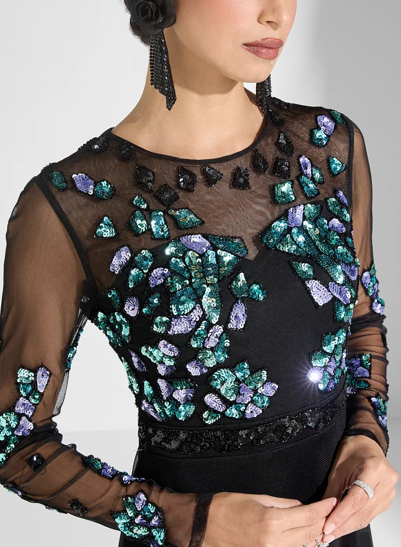 فروك اند فرل Floral Embellished Dress