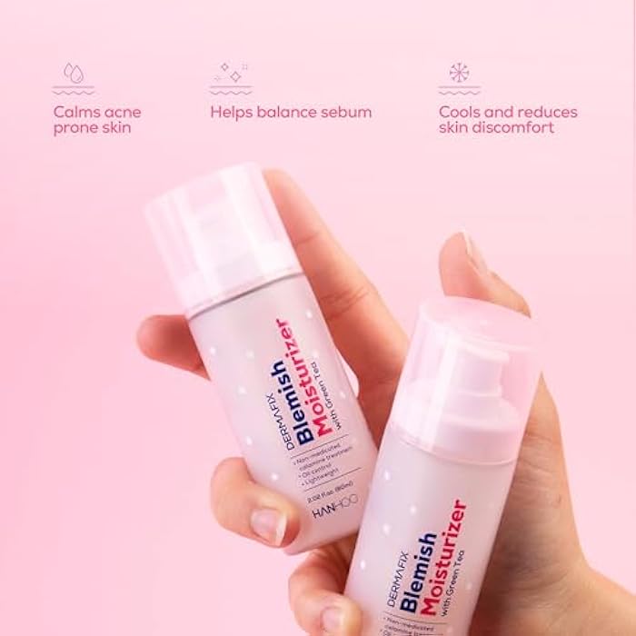 Hanhoo Dermafix Blemish Moisturizer, 2.02 Fl. Oz., with Calamine, Green Tea, and Aloe, Lightweight Daily Facial Moisturizer, for Oily, Acne-Prone Skin, Moisturizer for Acne Regimen, Korean Skincare - Image 2