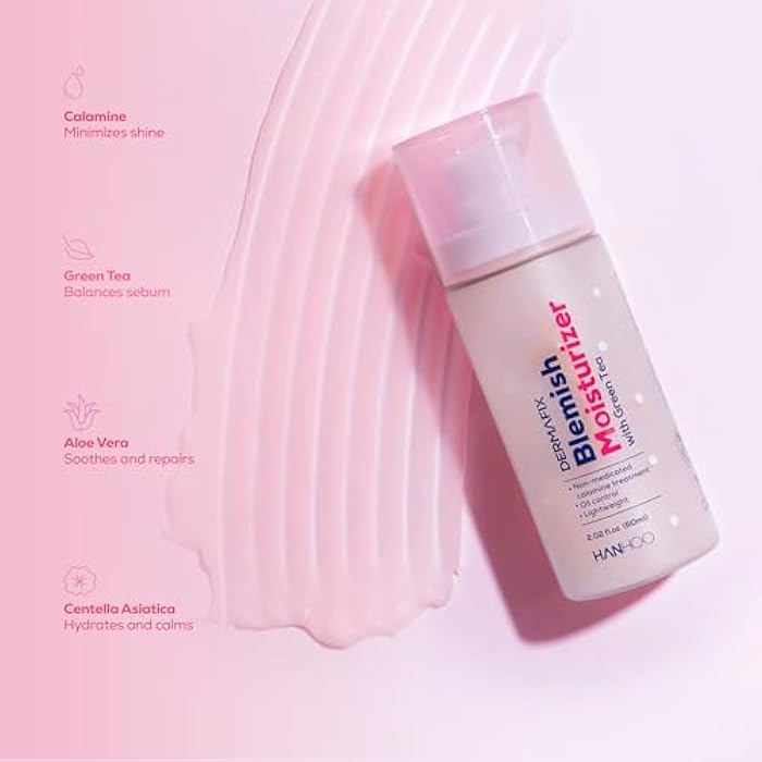 Hanhoo Dermafix Blemish Moisturizer, 2.02 Fl. Oz., with Calamine, Green Tea, and Aloe, Lightweight Daily Facial Moisturizer, for Oily, Acne-Prone Skin, Moisturizer for Acne Regimen, Korean Skincare - Image 4