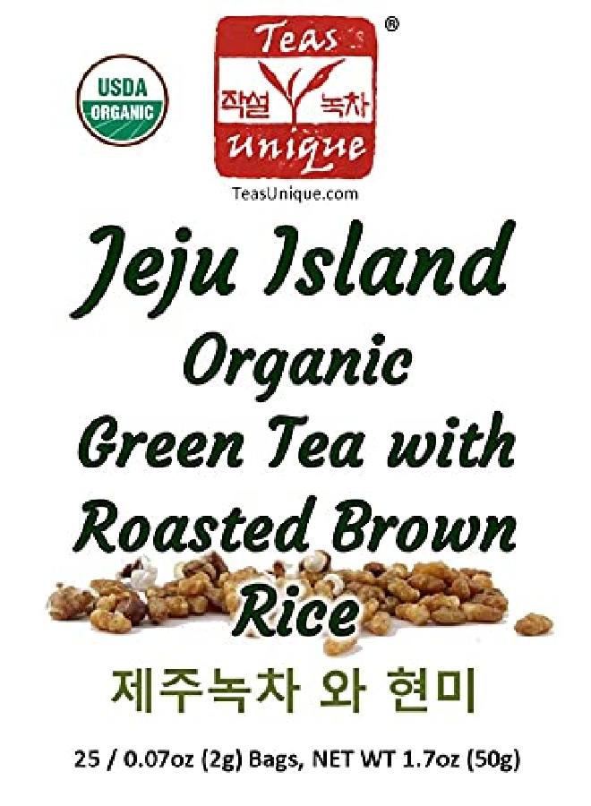 Teas Unique Korean Jeju Island Organic Green Tea With Roasted Brown Rice 25 Tea Bags - Image 5