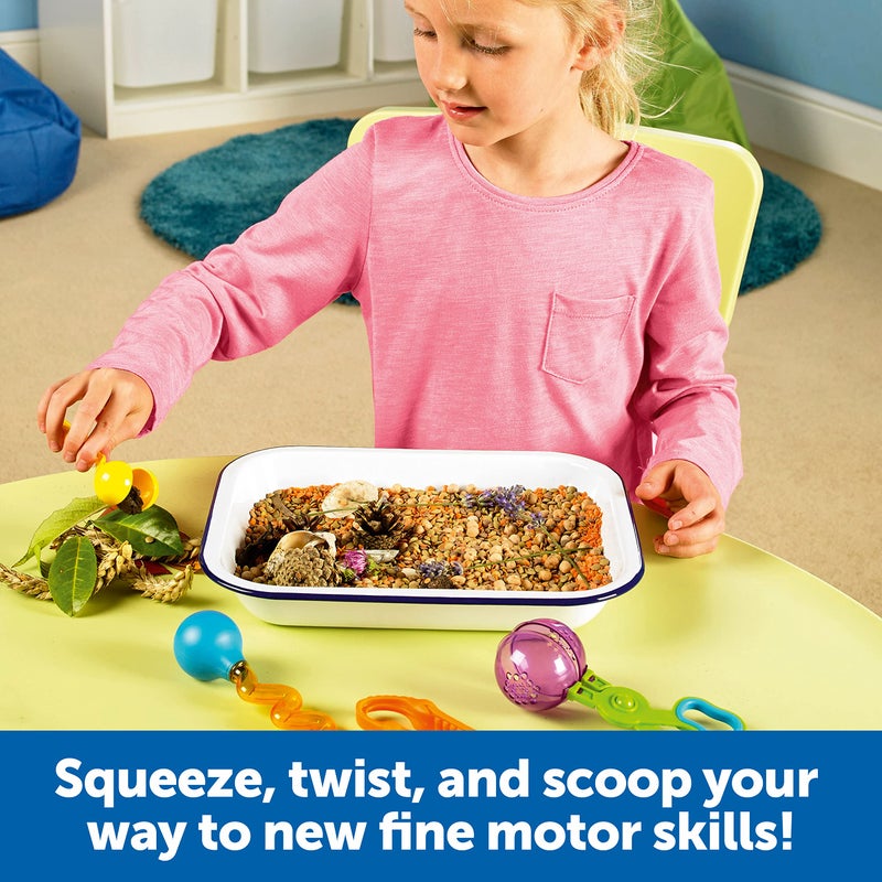 Learning Resources Helping Hands Fine Motor Tools Classroom Set,24 Pieces, Ages 3+, fine motor skills, teacher resources for classroom, sensory toys for toddlers, Scoopers and Tweezers toys - Image 2