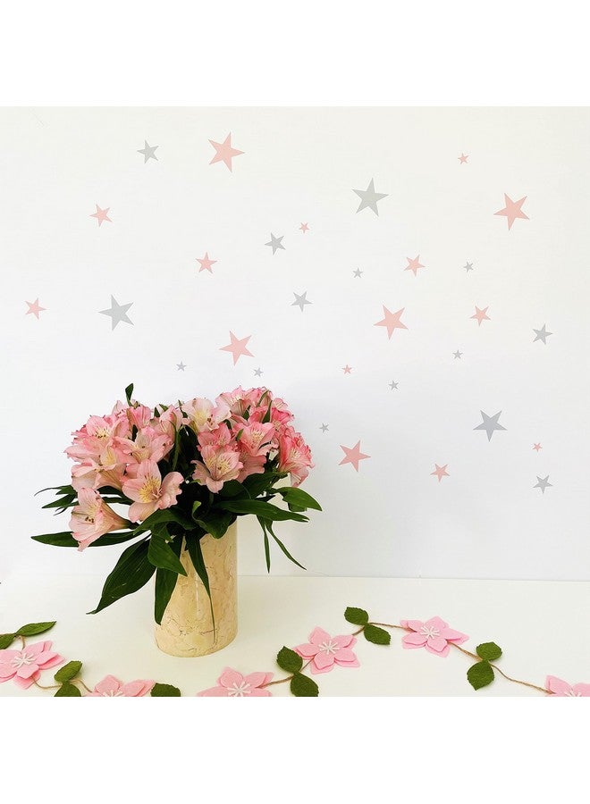 Pooka Stars Reusable Wall Decal - Pink & Grey (66 Pcs)| Pink Stars Wall Decal | Gray Stars Wall Stickers | Outer Space Birthday | Star Wall Decal | Pink Wall Decal - Image 3