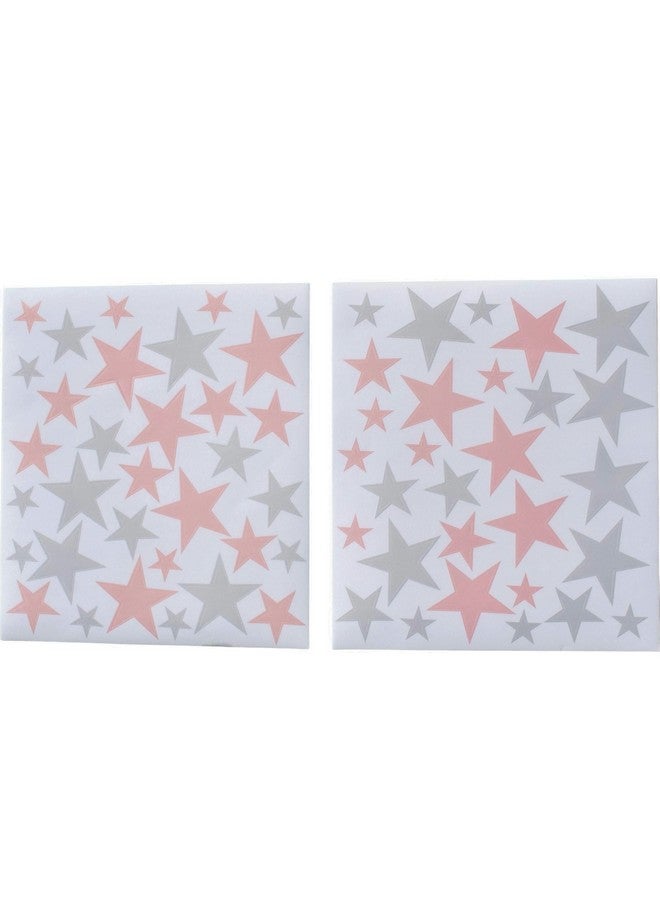 Pooka Stars Reusable Wall Decal - Pink & Grey (66 Pcs)| Pink Stars Wall Decal | Gray Stars Wall Stickers | Outer Space Birthday | Star Wall Decal | Pink Wall Decal - Image 1