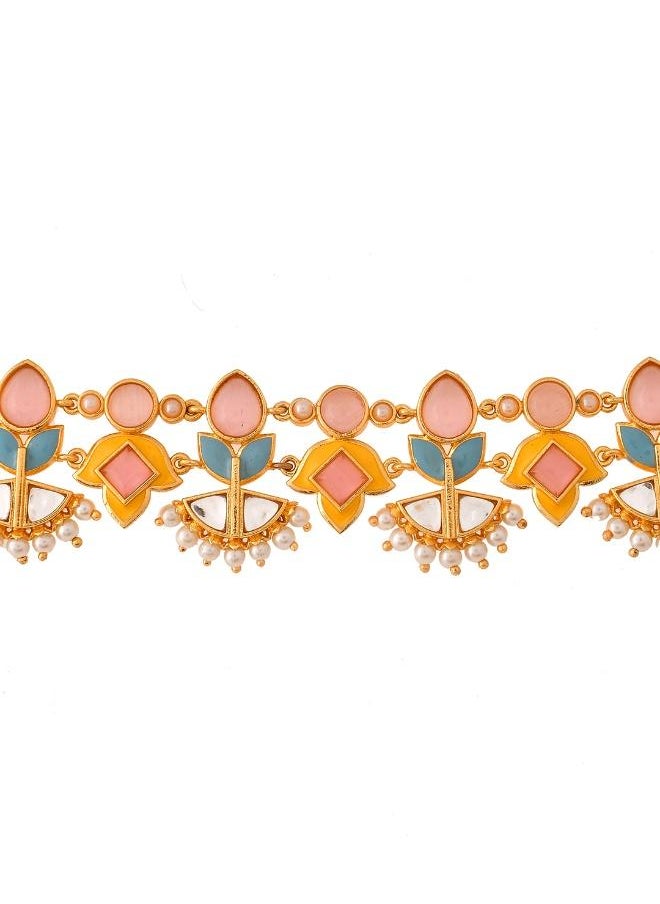 VOYLLA Forever More Yellow Blue Choker Necklace Set  - Image 3