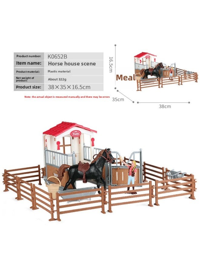 Cross-border Simulation Fun Farm Farm Animal Model Play House Toy Fence Farm Car Scene Suit Ornaments 