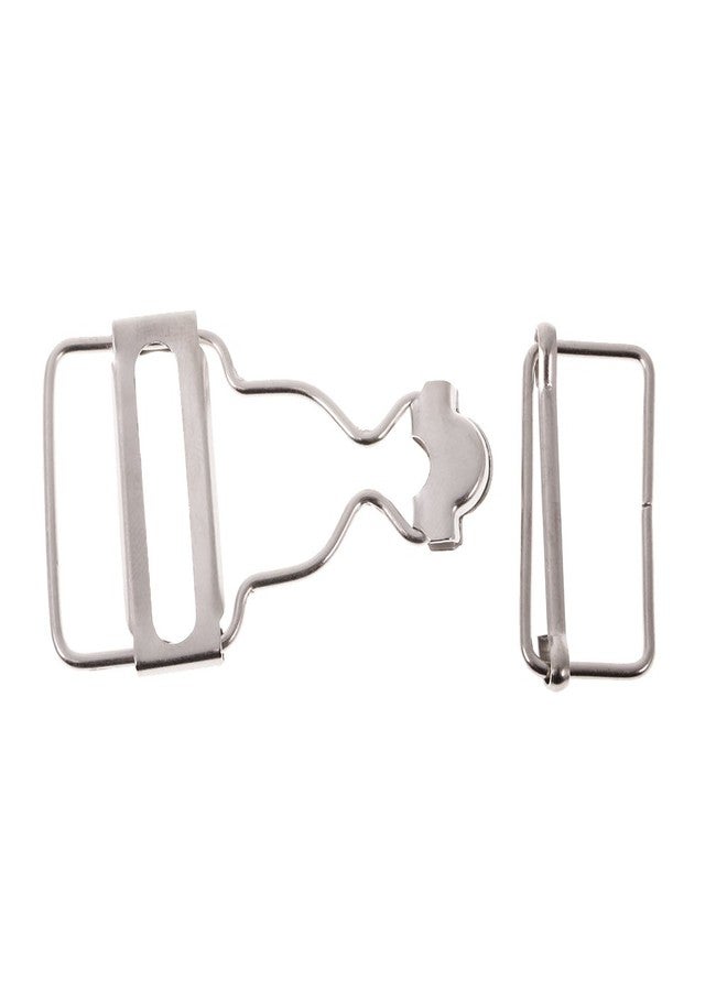 Segolike Metal Brace Buckles - Dungaree Clips with Rectangle Buckle for Suspenders and Straps - Fasteners for Overalls and Pinafore Dresses - silver, 3.2cm - Image 3