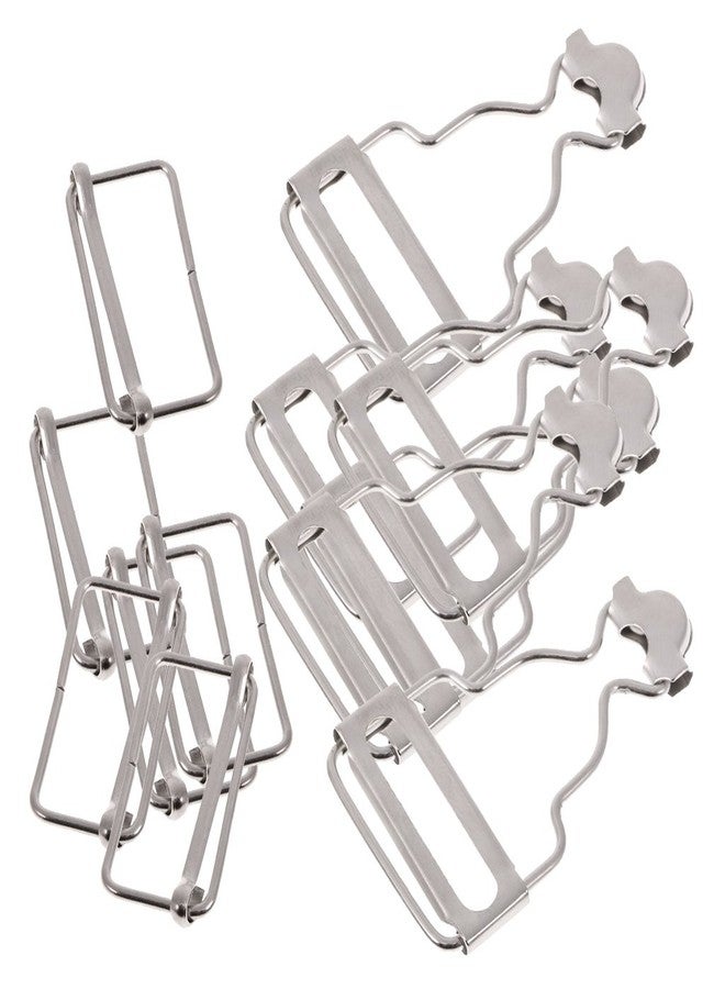 Segolike Metal Brace Buckles - Dungaree Clips with Rectangle Buckle for Suspenders and Straps - Fasteners for Overalls and Pinafore Dresses - silver, 3.2cm - Image 2