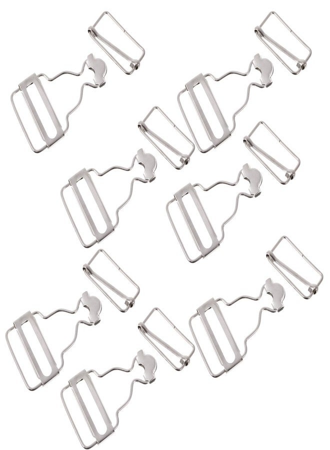 Segolike Metal Brace Buckles - Dungaree Clips with Rectangle Buckle for Suspenders and Straps - Fasteners for Overalls and Pinafore Dresses - silver, 3.2cm - Image 5