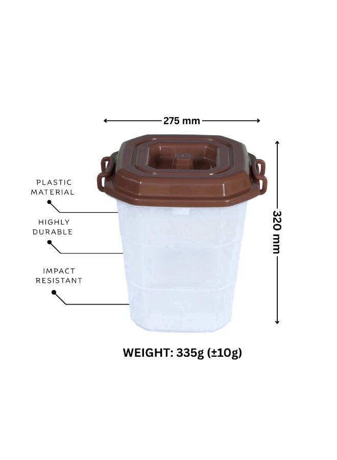 إس إن إتش أسطوانة تخزين بلاستيكية من أوساكا | حاوية متعددة الاستخدامات بغطاء محكم الإغلاق ومقابض جانبية | سلة نفايات شفافة محكمة الإغلاق، مناسبة للمطبخ والمنزل والمكتب | صندوق تخزين واسع السعة بغطاء - Image 1