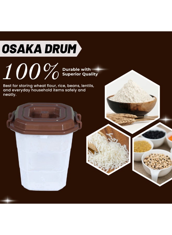 إس إن إتش أسطوانة تخزين بلاستيكية من أوساكا | حاوية متعددة الاستخدامات بغطاء محكم الإغلاق ومقابض جانبية | سلة نفايات شفافة محكمة الإغلاق، مناسبة للمطبخ والمنزل والمكتب | صندوق تخزين واسع السعة بغطاء - Image 4
