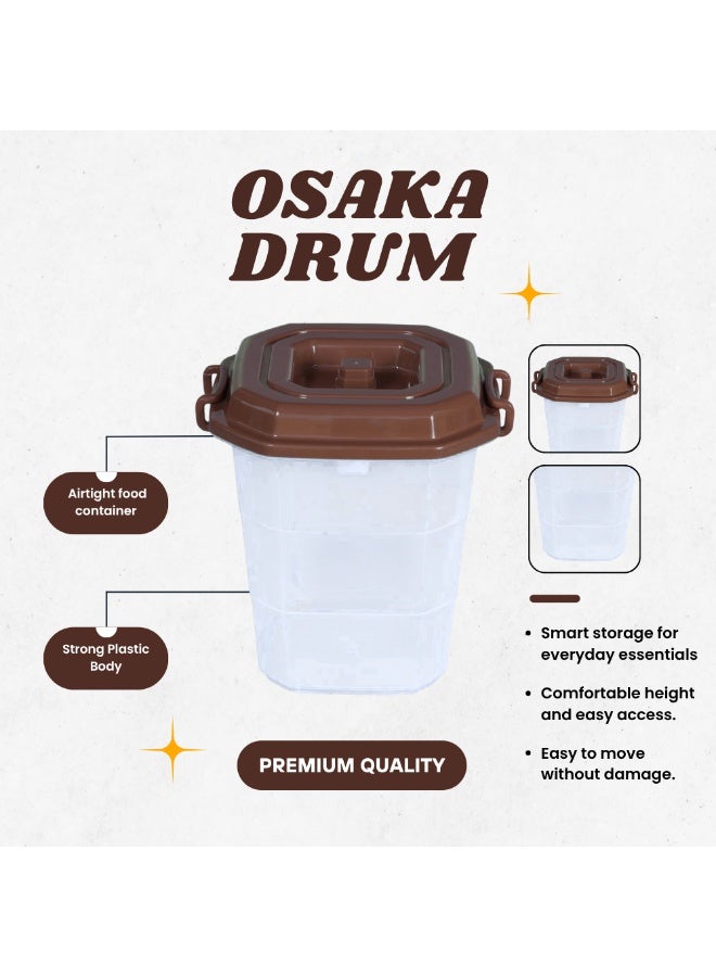 إس إن إتش أسطوانة تخزين بلاستيكية من أوساكا | حاوية متعددة الاستخدامات بغطاء محكم الإغلاق ومقابض جانبية | سلة نفايات شفافة محكمة الإغلاق، مناسبة للمطبخ والمنزل والمكتب | صندوق تخزين واسع السعة بغطاء - Image 2