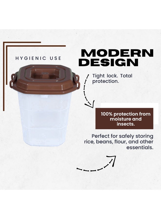 إس إن إتش أسطوانة تخزين بلاستيكية من أوساكا | حاوية متعددة الاستخدامات بغطاء محكم الإغلاق ومقابض جانبية | سلة نفايات شفافة محكمة الإغلاق، مناسبة للمطبخ والمنزل والمكتب | صندوق تخزين واسع السعة بغطاء - Image 3
