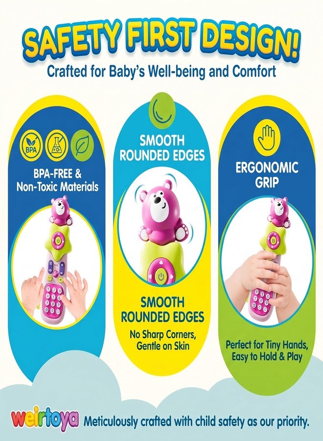 weirtoya Baby Remote Control Toys for 1 Year Old with ABC/Number Learning, Music & Realistic Lights Phone Remote Toy for Baby Musical Toys for 6 Month+, BPA Free, Black - Image 5