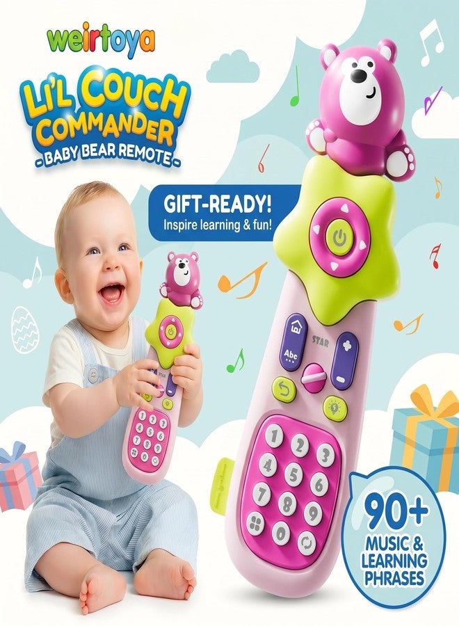 weirtoya Baby Remote Control Toys for 1 Year Old with ABC/Number Learning, Music & Realistic Lights Phone Remote Toy for Baby Musical Toys for 6 Month+, BPA Free, Black - Image 2