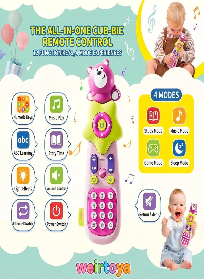 weirtoya Baby Remote Control Toys for 1 Year Old with ABC/Number Learning, Music & Realistic Lights Phone Remote Toy for Baby Musical Toys for 6 Month+, BPA Free, Black - Image 3