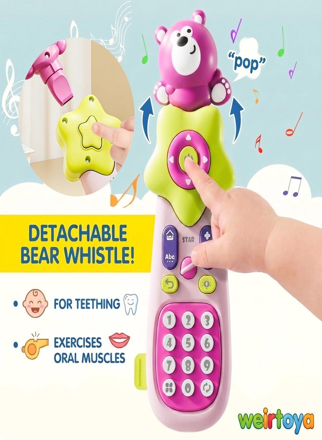 weirtoya Baby Remote Control Toys for 1 Year Old with ABC/Number Learning, Music & Realistic Lights Phone Remote Toy for Baby Musical Toys for 6 Month+, BPA Free, Black - Image 4