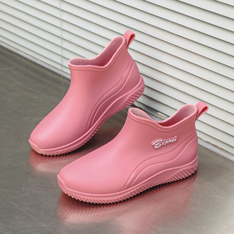 New Couple Rain Shoes Men'S And Women'S Adult Waterproof Rain Boots Low-Top Non-Slip Wear-Resistant Rubber Shoes Fleece-Lined Low Short Tube Water Boots - Image 4