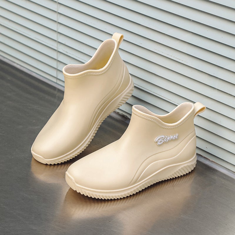 New Couple Rain Shoes Men'S And Women'S Adult Waterproof Rain Boots Low-Top Non-Slip Wear-Resistant Rubber Shoes Fleece-Lined Low Short Tube Water Boots - Image 5