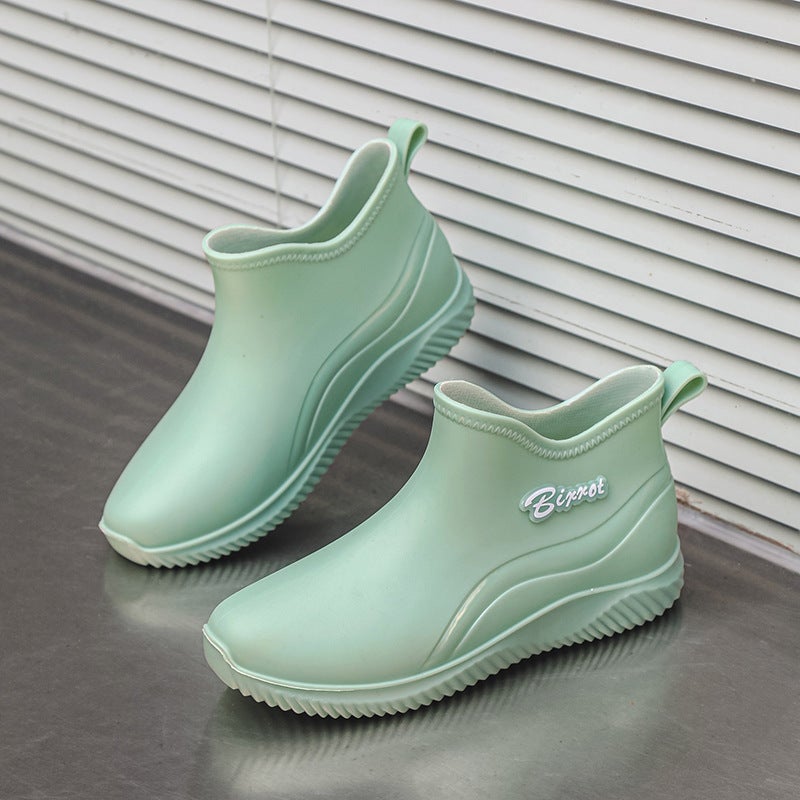 New Couple Rain Shoes Men'S And Women'S Adult Waterproof Rain Boots Low-Top Non-Slip Wear-Resistant Rubber Shoes Fleece-Lined Low Short Tube Water Boots - Image 2