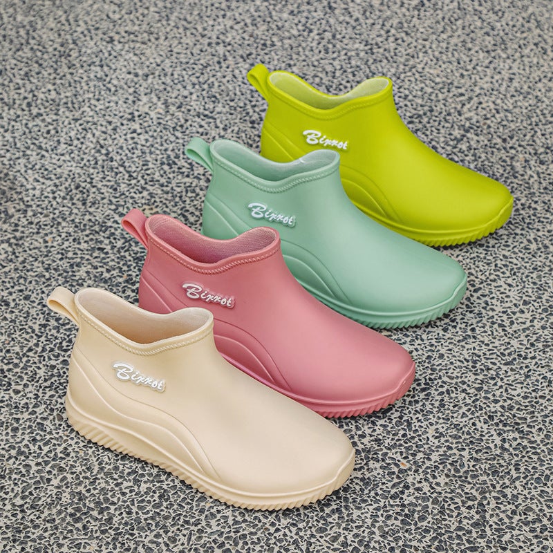 New Couple Rain Shoes Men'S And Women'S Adult Waterproof Rain Boots Low-Top Non-Slip Wear-Resistant Rubber Shoes Fleece-Lined Low Short Tube Water Boots - Image 3